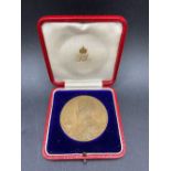 1911 bronze coronation medallion in box