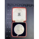 1937 Large silver coronation medal in Royal mint case