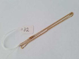 A neck chain with bolt clasp 9ct 16 inch – 1.1 gms