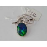 A white gold opal doublet brooch 10ct gold – 7.8 gms