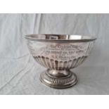 A half fluted rose bowl on spreading base, London 1901, 7" diameter, 615g