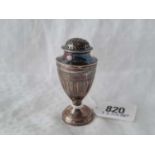 George III Urn shaped pepper 2.75” high. London 1791 by R h