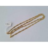 A FANCY FLAT LINK GOLD NECK CHAIN 9CT 24 INCH – 12.4 GMS