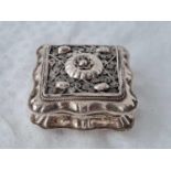 19thC Dutch box with filigree decoration. 2” wide