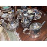 Victorian shaped oval teapot, coffee pot and water jug
