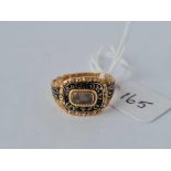 ANTIQUE 18CT WILLIAM IV ENAMELLED MOURNING RING, INSCRIBED ‘ROBERT MAYHEW Obt 27th Ap’l.1831 Age,