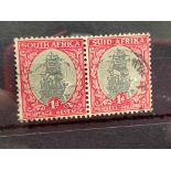 SOUTH AFRICA SG56dw (1935). 1d horizontal coil pair, fine used. Cat £70