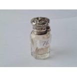 A silver top small scent bottle Birmingham 1897