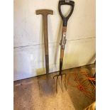 Garden spade and fork