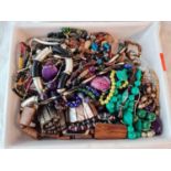 A carton of assorted costume jewellery