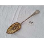 A George III berry spoon with embossed gilt bowl – London 1806 by RC