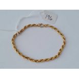 A rope chain bracelet 9ct – 2.2 gms