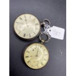 Two gents silver pocket watches one by JW BENSON one by MONK Plymouth