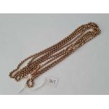 VICTORIAN 9CT BELCHER LINK GUARD CHAIN, LENGTH 63 INCHES, WEIGHT 30.6g