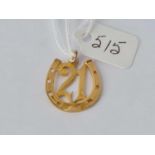 A “21” pendant 9ct – 2.2 gms