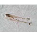 A pair of sterling silver claw tongs by Bailey Banks