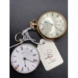 A ladies rolled gold pocket watch by ELGIN with seconds dial W/O