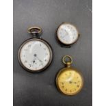 A gents metal pocket watch fob watch and wrist watch