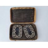 A pair of boxed Victorian shoe buckle