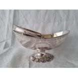 A good heavy Exeter silver sugar basket on cast base, 6" wide, 1868 by JW & JW, 250g