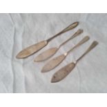 Four various butter knives, Sheffield 1936 etc, 71g