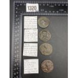 Ancient Islamic Coins with Identification Tickets