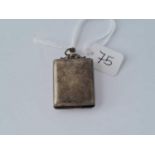 A rectangular antique silver locket pendant by S&Co 1909