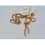 An attractive bow design rope twist necklace 4.5g