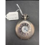 A silver half hunter gents pocket watch with seconds dial