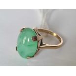 A green jadeite ring 9ct size M ½ – 4.6 gms