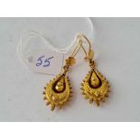 A PAIR OF VICTORIAN GOLD EARRINGS 18CT GOLD TESTED – 4.6 GMS