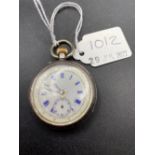 A ladies silver fob watch