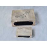 Two matchbox holders of oblong form, the larger 2 3/4" long, London 1910, 65g