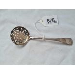 A George III sifter spoon with a circular bowl – London 1798 by HS