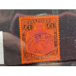 LEEWARDS SG114c (1952). £1 perf 13 stamp. Fine used. Cat £40