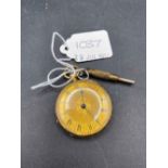 A LADIES GOOD GOLD FOB WATCH 18CT GOLD W/O
