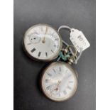 Two gents silver pocket watches both with seconds dials W/O