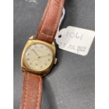 A gent MARVIN wrist watch 9ct with seconds dial W/O