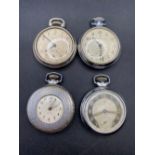 Four metal cased INGERSOLL gents pocket watches
