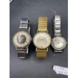 Three vintage wrist watches (one rolled gold two stainless steel)