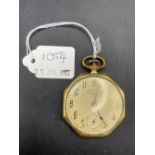 A gents gilt metal MARLBORO pocket watch with octagonal case and seconds dial