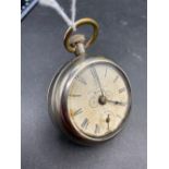 A unusual metal American Yankee bicycle watch with wind up movement to rear