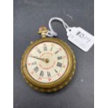 A gilt metal gents Chronometer “Des Chemin De Fer “ gambling pocket watch with hunting scenes design