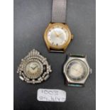 Two gents wrist watches and one other