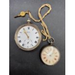 A silver fob watch etc.