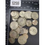 Quantity of pre 47 silver coins 82 g.