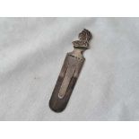 A Victorian bookmark with a head of Queen Victoria, 3.5” long, Chester 1896 by CS FS