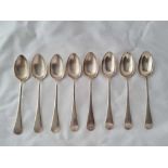 A set of eight plain OE pattern tea spoons, Sheffield 1914 by JR, 130g