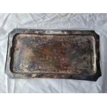 A good silver tray with hammered finish, 24" wide, Birmingham 1944 by William Creswick, 1840g