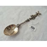 A Dutch spoon with windmill finial